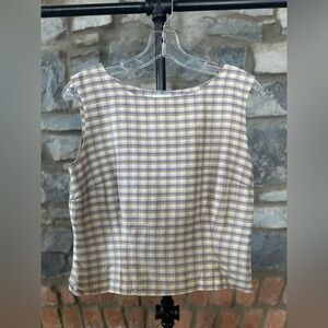 100% silk sleeveless patterned Liz C. Top